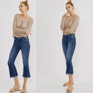 KanCan Mid Rise Crop Flare Jeans
